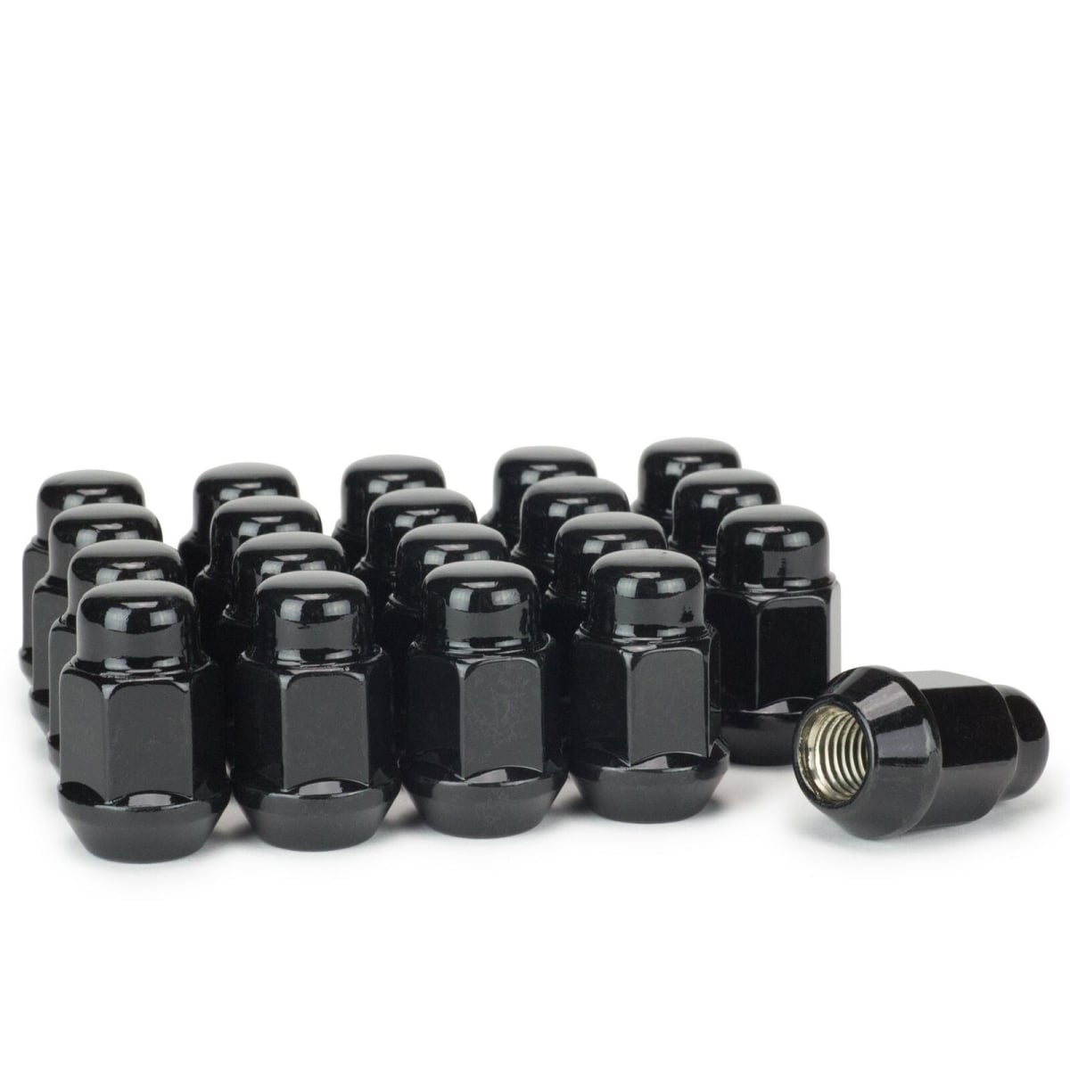 871148BLK 0.75 x 1.5 in. Bulge Acorn M14 Lug Nut, Black