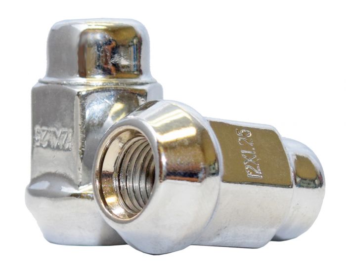 871173 0.75 in. Bulge Acorn Lug Nut, Silver - 2 Piece