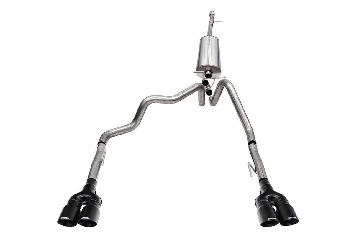 21199BPC 3.0 - 2.5 in. Cat-Back Dual Rear Sport Exhaust System for 2019-2021 Chevrolet Silverado 1500, Black Powder Coated