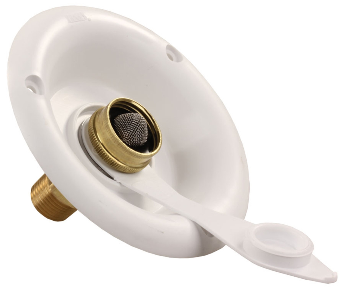 94218 City Water Dish with Brass CV, Polar White