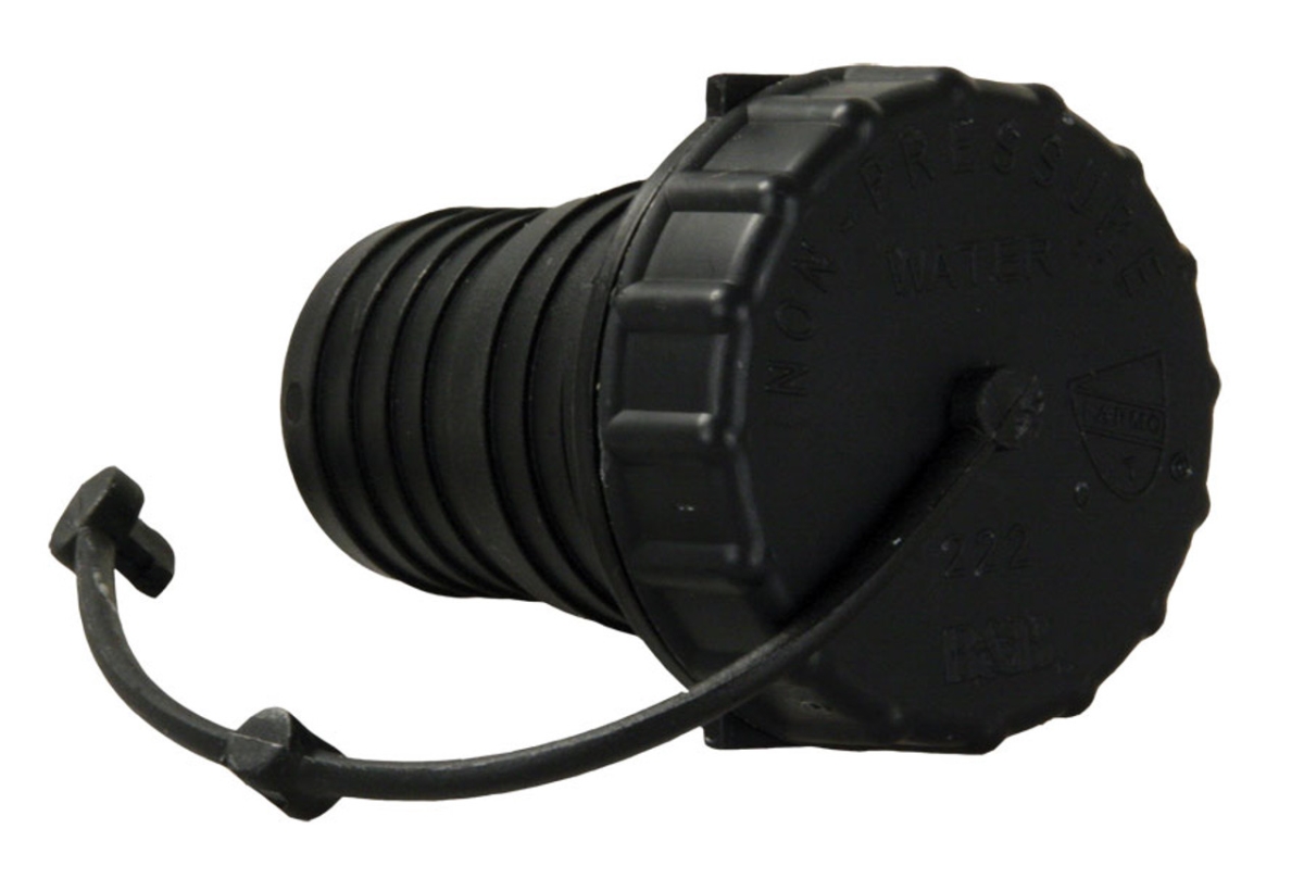 94246 Grav Fill Cap with Strap & Spout, Black
