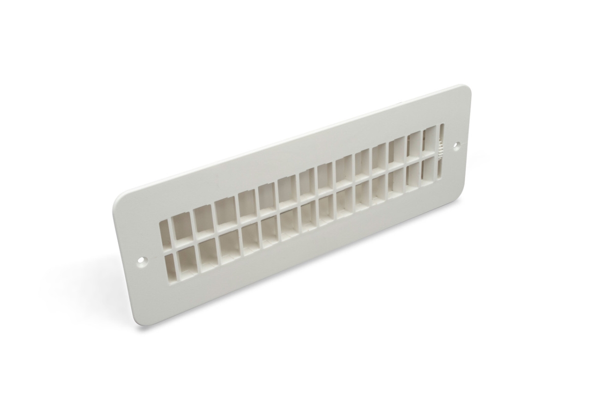 94259 2 x 10 in. Floor Register with Damper, Polar White