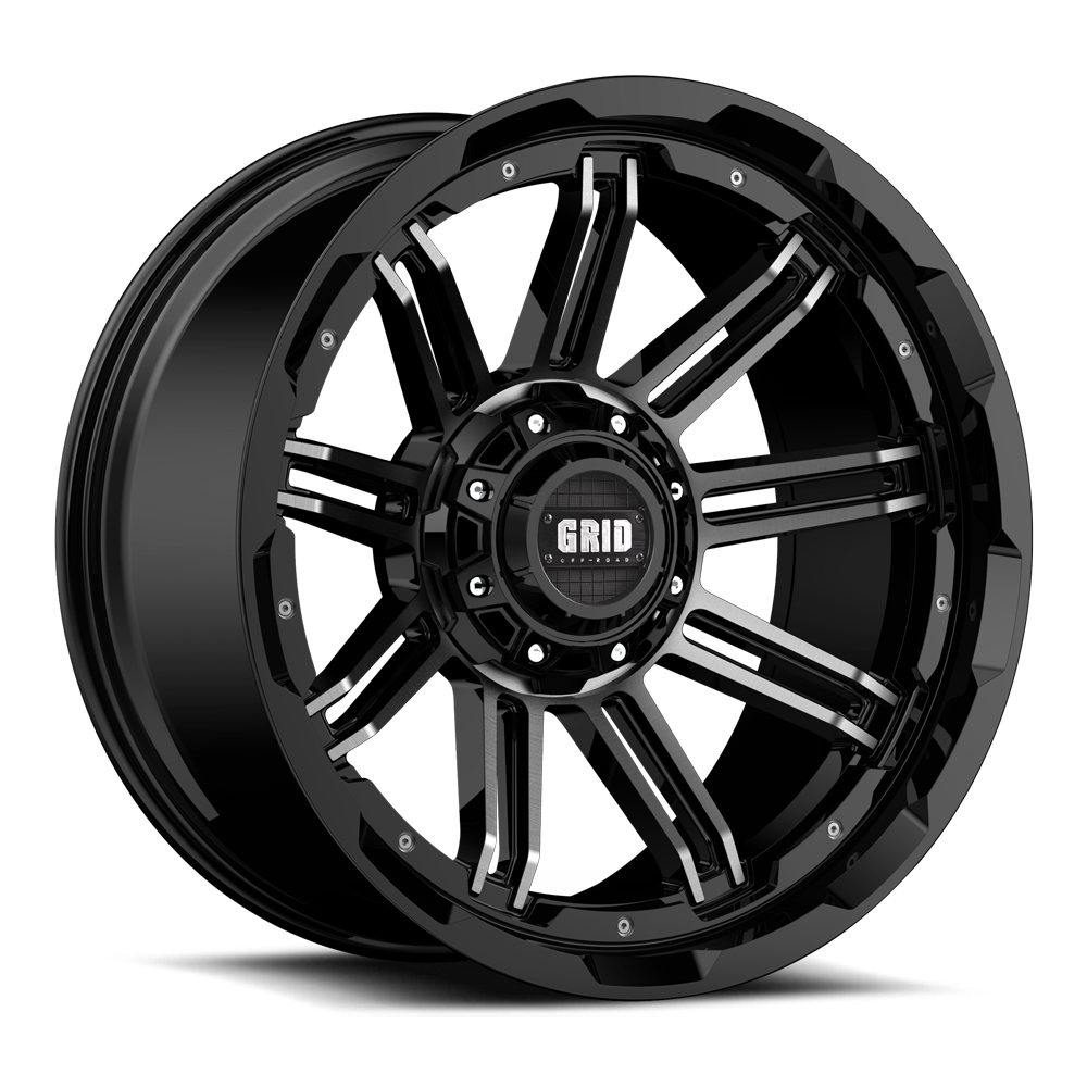 H221237S18 22 x 10 in. 6 x 135 mm Bolt Pattern, -18 mm Offset & 108 mm Center Bore GD18 Series Gloss Black & Machined Wheel