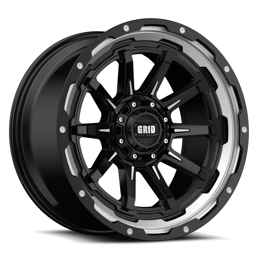 G29237M158 20 x 9 in. 6 x 135 mm Bolt Pattern, 15 mm Offset & 108 mm Center Bore GD17 Series Gloss Black & Machined Wheel