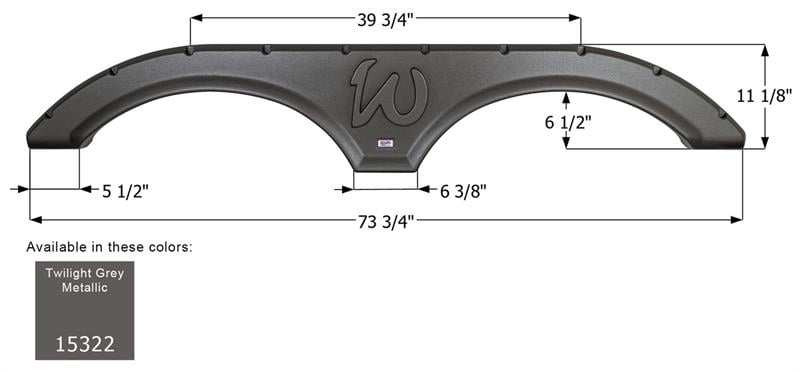 15322 Forest River Twilight Metallic Tandem Axle Fender Skirt, Grey