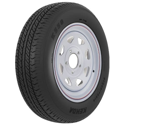 Picture of Americana 39064 ST205-75R15 C-5H Mod White Tire with Stripe