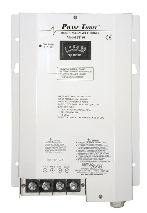 mar PT-80 12V 80A 3 Bank & Phase 3 Battery Charger