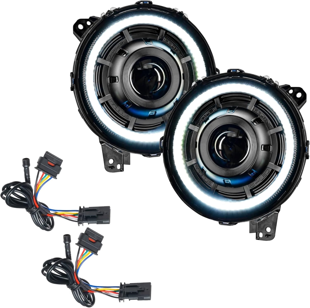 5839-023 Oculus Switchback BI-LED Projector Headlights for 2018-2024 Jeep Wrangler JL & 2020-2024 Gladiator JT, Amber