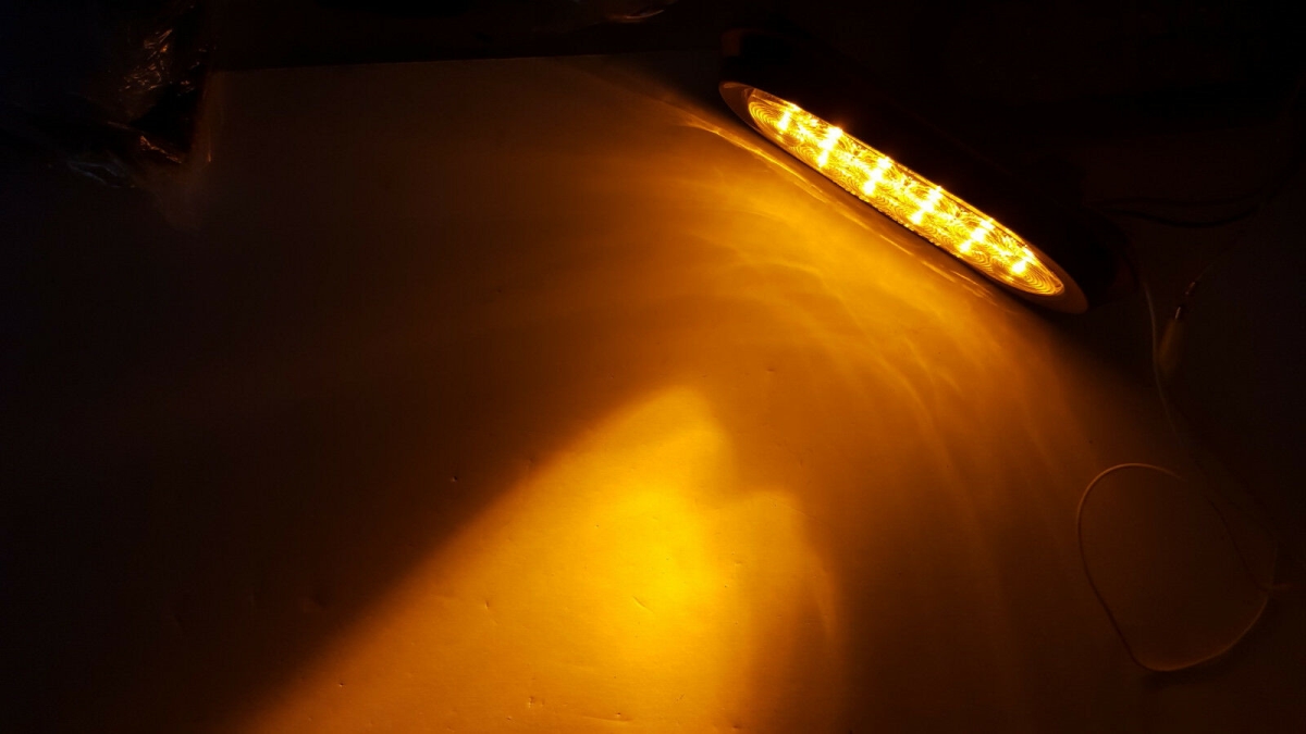 J-66-A 6 in. Dual Function Oval Amber Clear Lens LED Park Turn Light Truck