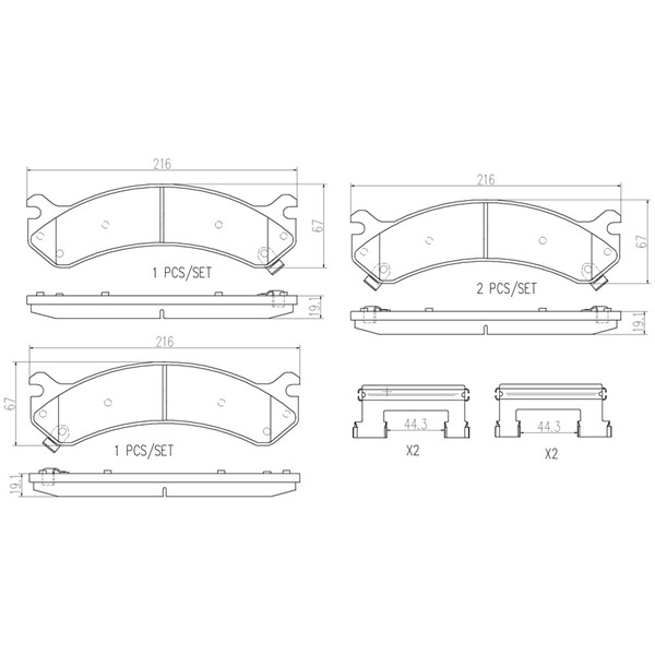 P10026N Disc Brake Pad Set for 2000-2005 Cadillac DeVille