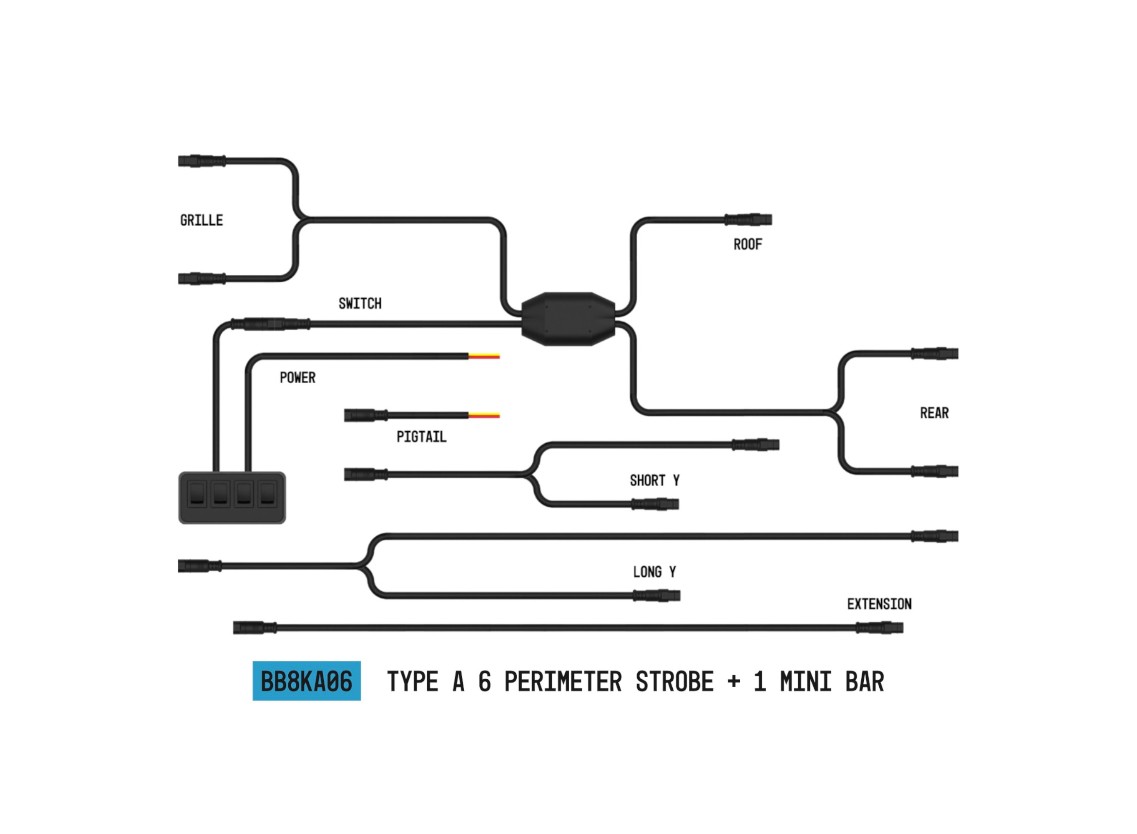 BB8KA06 Type A StrobeLink Wiring Harness