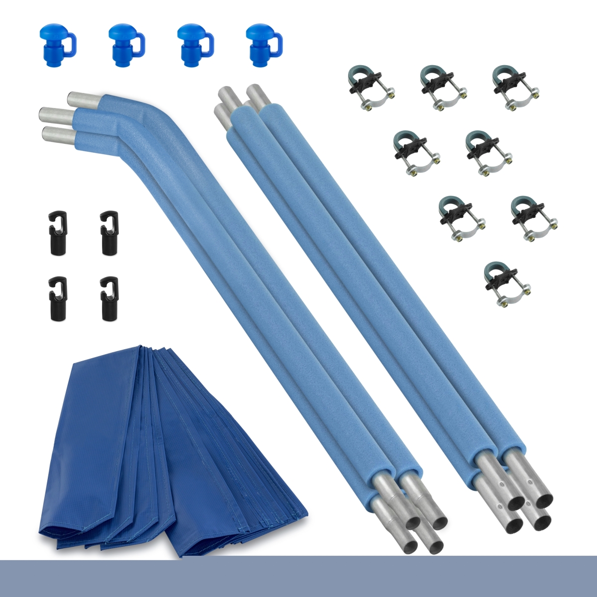 UBHWD-CPS4 Trampoline Replacement Enclosure Poles & Hardware Designed for Top Ring Enclosure System, Set of 4