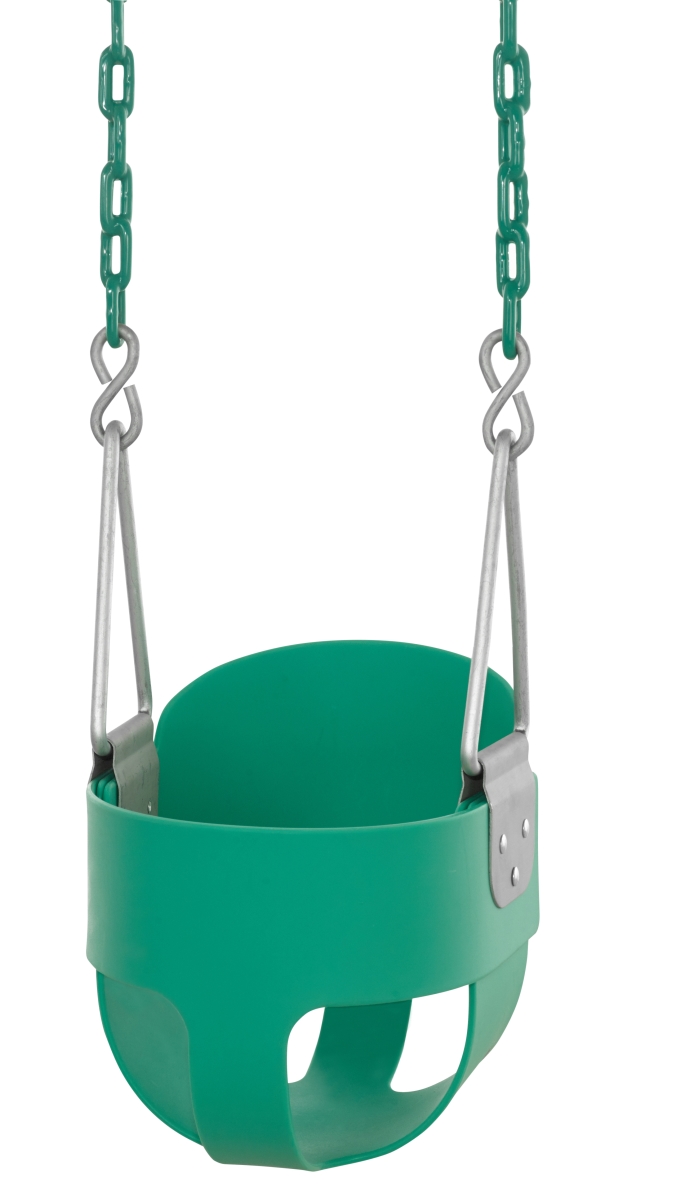 High Back Full Bucket Toddler Swing - Green - 10 x 11 x 12 in. - Durable Design