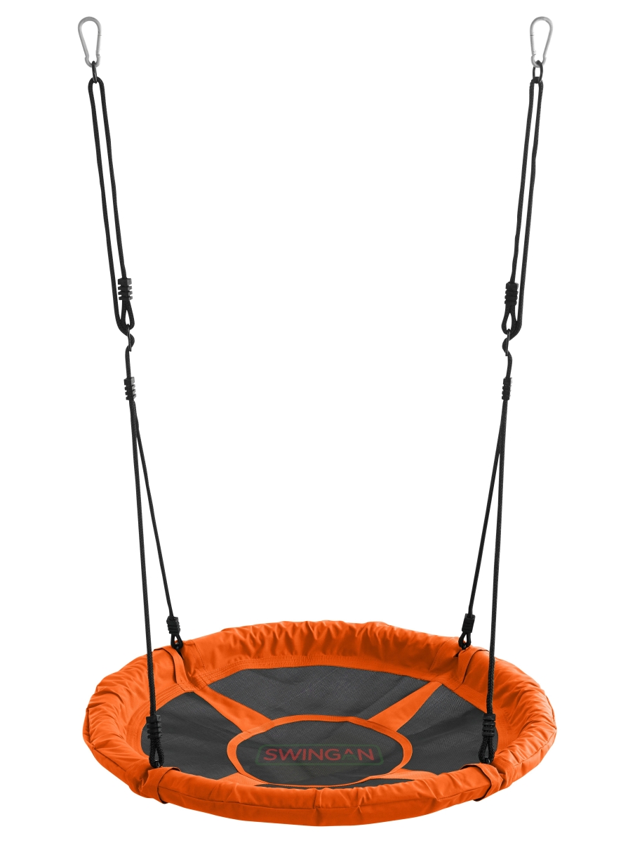 37.5 in. Super Fun Nest Swing with Adjustable Ropes Solid Fabric Seat - Green