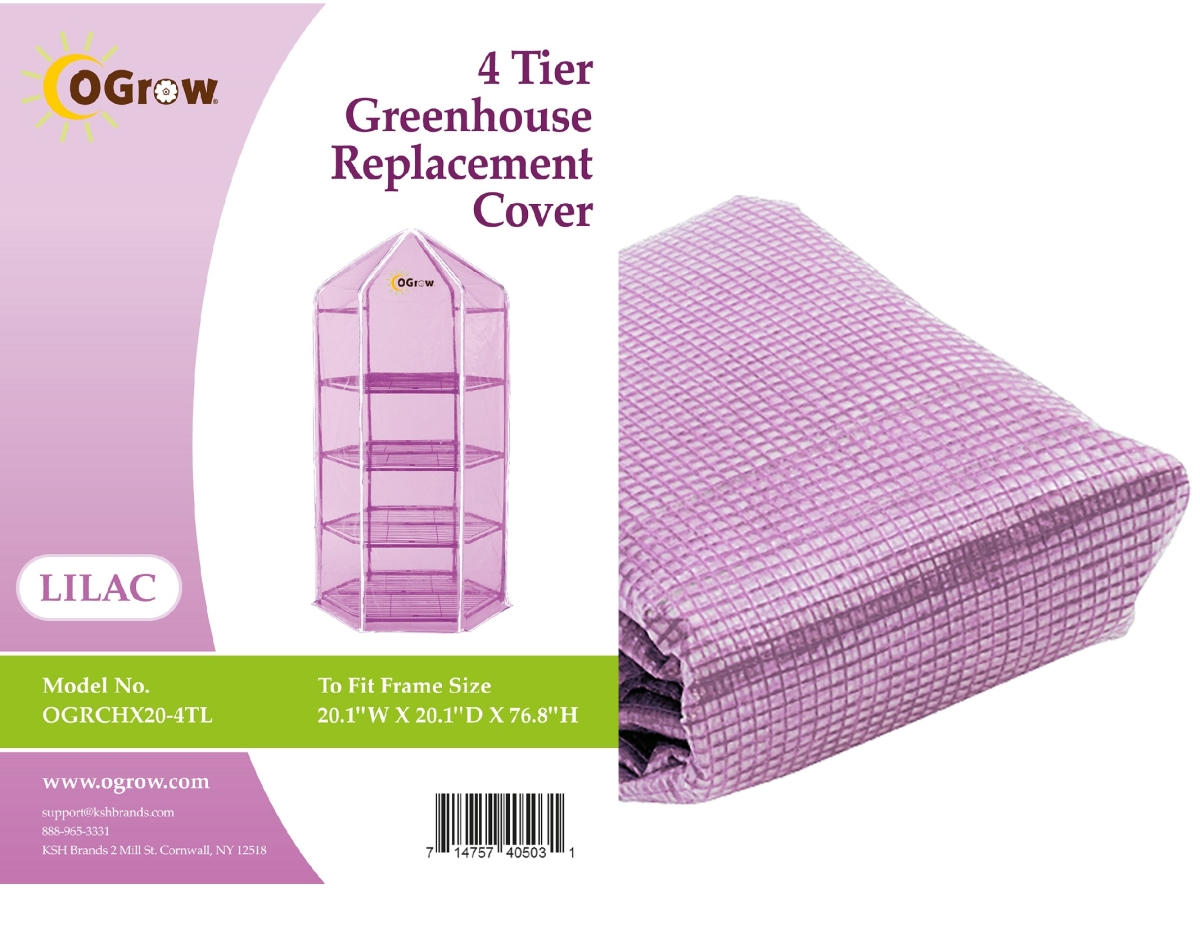 Picture of Ogrow OGRCHX20-4TL 4 Tier Greenhouse Replacement Cover, Hexagonal - 20.1 x 20.1 x 76.8 in.