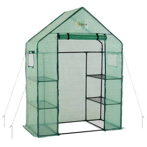 Picture of Ogrow OG03-PE7729E Deluxe Walk-In 3 Tier 6 Shelf Portable Greenhouse