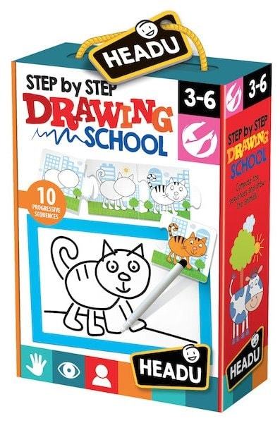 Picture of Headu HD IT21154 8 x 8 x 3 in. Easy to Follow Learn & Draw Simple Animals Step by Step Drawing Kit for Children