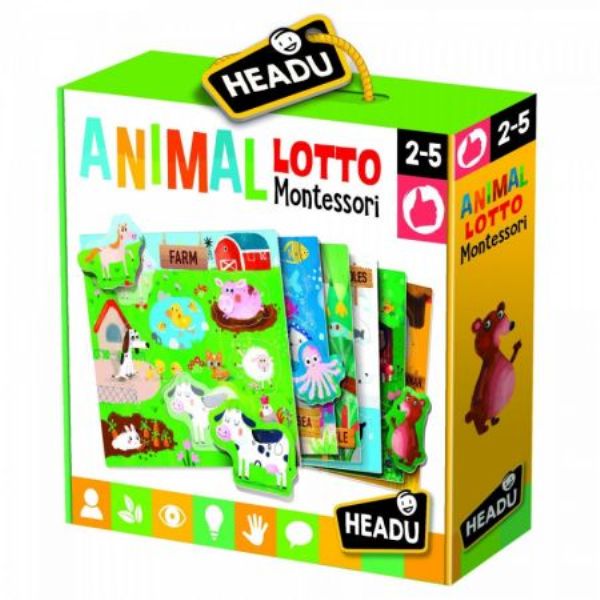 Picture of Headu HD MU22847 12 x 10 x 3 in. Animal Lotto Montessori a FunBingo Game Educational Puzzle for Children