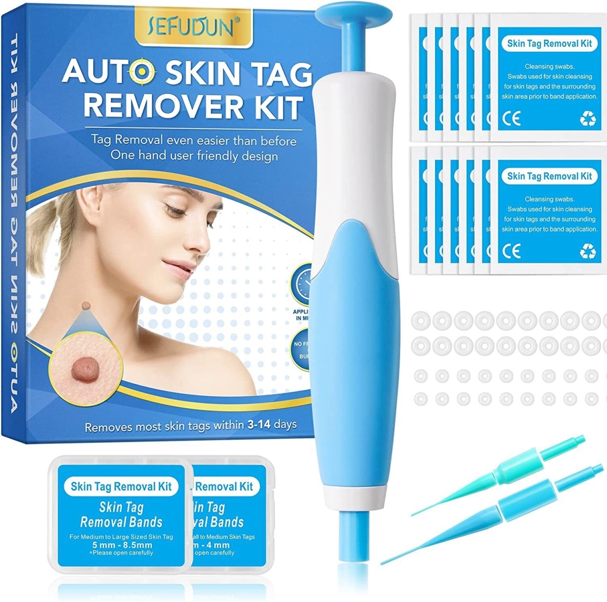 Picture of Keto Store CNBH10 2-8 mm Safe Painless Removal Band Auto Micro Skin Tag Remover Device Kit