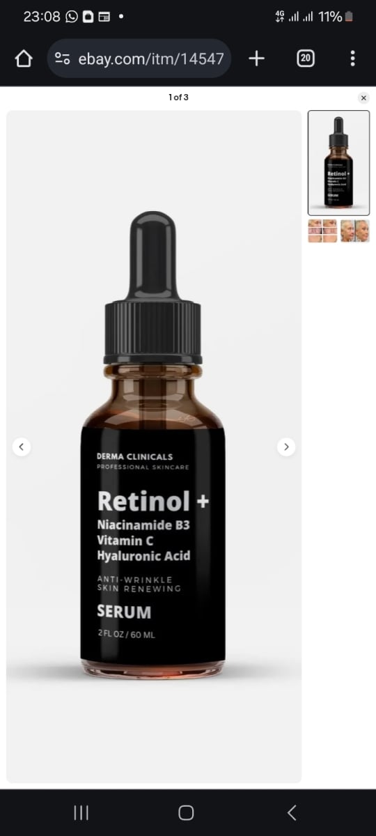 Item 7 Retinol, Niacimide, Vitamin C, Hyaluronic Acid, AntiAging Wrinkle SERUM - 2oz  skincaredirect (1471