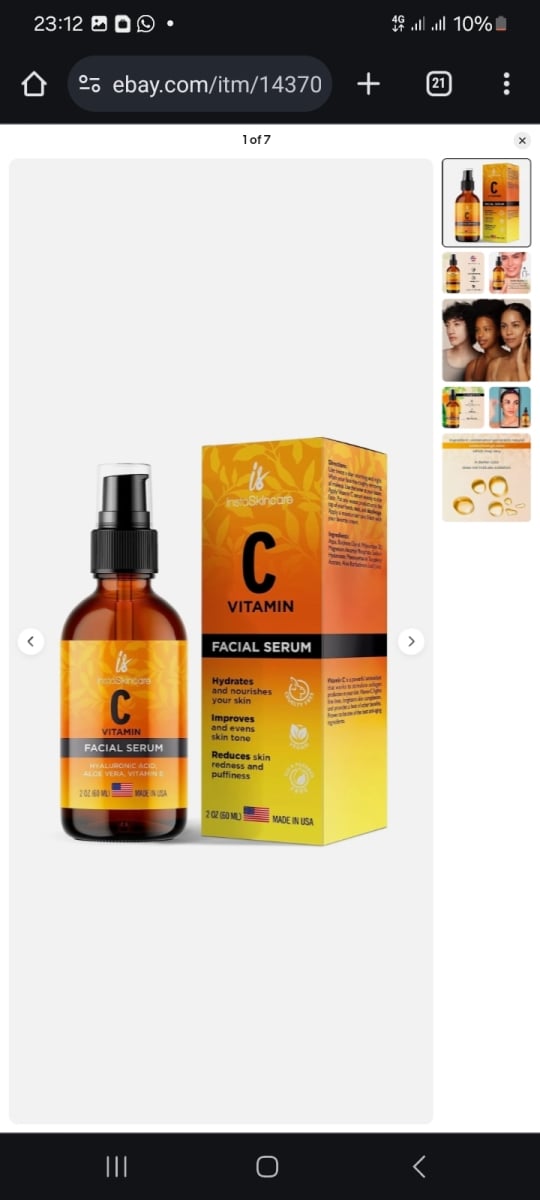 Item 8 Vitamin C Serum for Face with Hyaluronic Acid Vitamin E Best Skin Anti-Aging 2oz