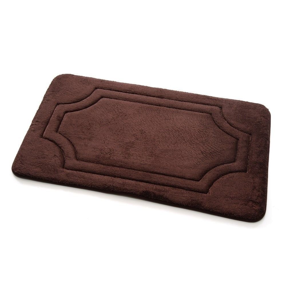 BFDM-24C787-12 17 x 24 in. Luxurious Memory Foam Bath Mat with Water Shield Technology - French Roast