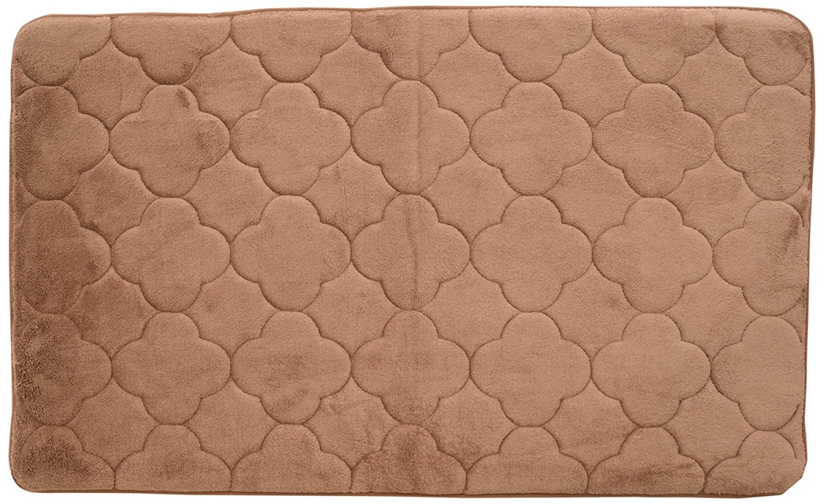 21 x 34 in. Embroidered Memory Foam Bath Mat - Wood Smoke