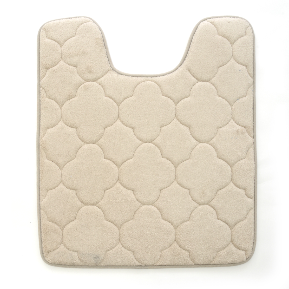 21 x 24 in. Embroidered Memory Foam Contoured Bath Mat - Gray Morn