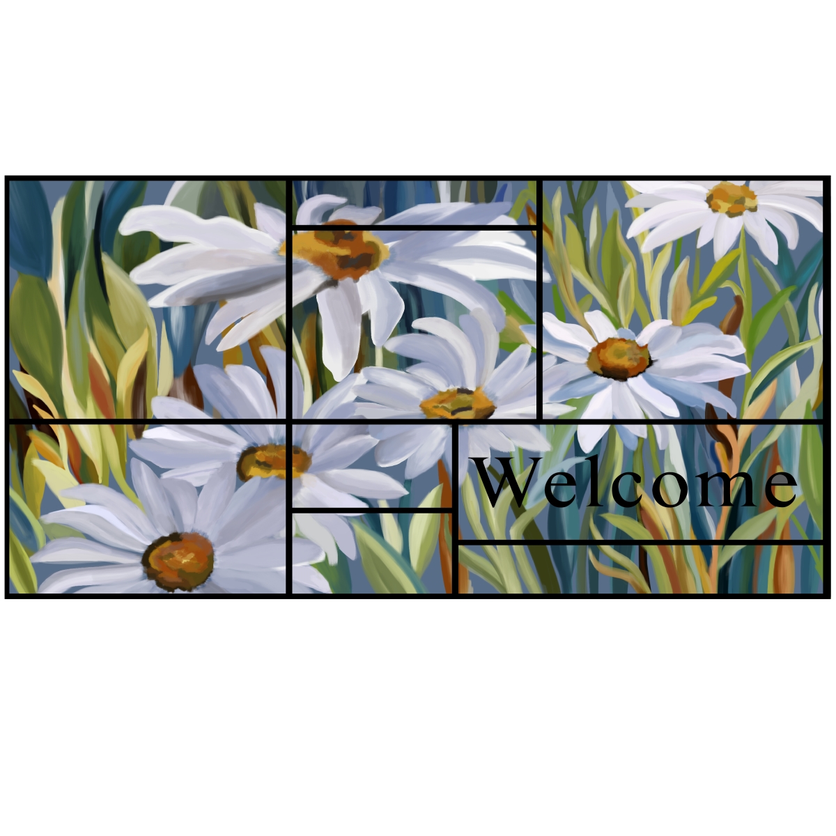 18 x 30 in. Recycled Rubber Doormat - Daisies