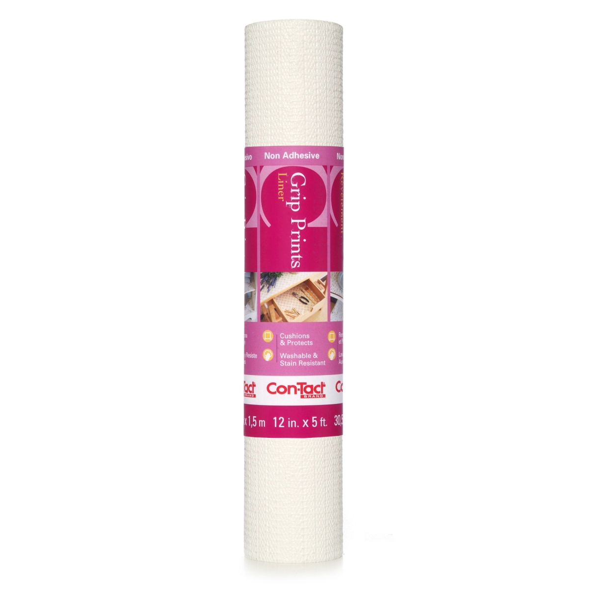 Grip Prints Non-Adhesive Non-Slip Shelf and Drawer Liner- White
