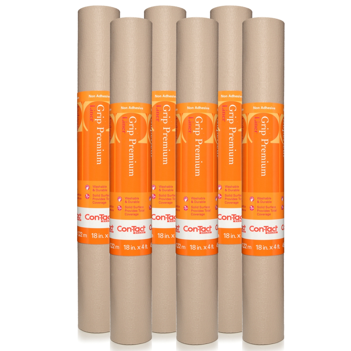 04F-C6U59-06EC  Grip Premium Solid Non-Adhesive Non-Slip Shelf and Drawer Liner (Pack of 6)