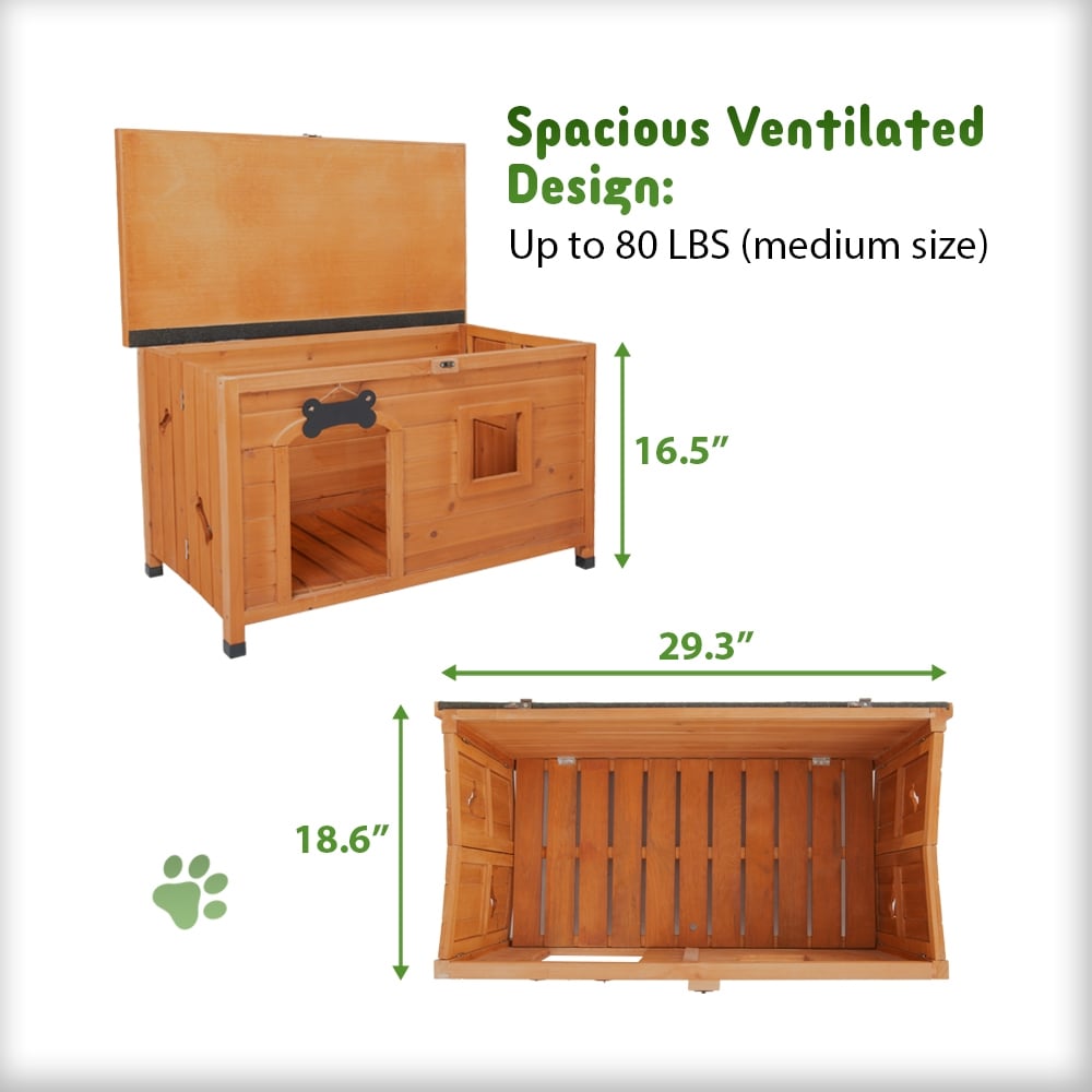Picture of Front Row  KITT-DOG00-01 Front Row Foldable Dog House, Natural Wood