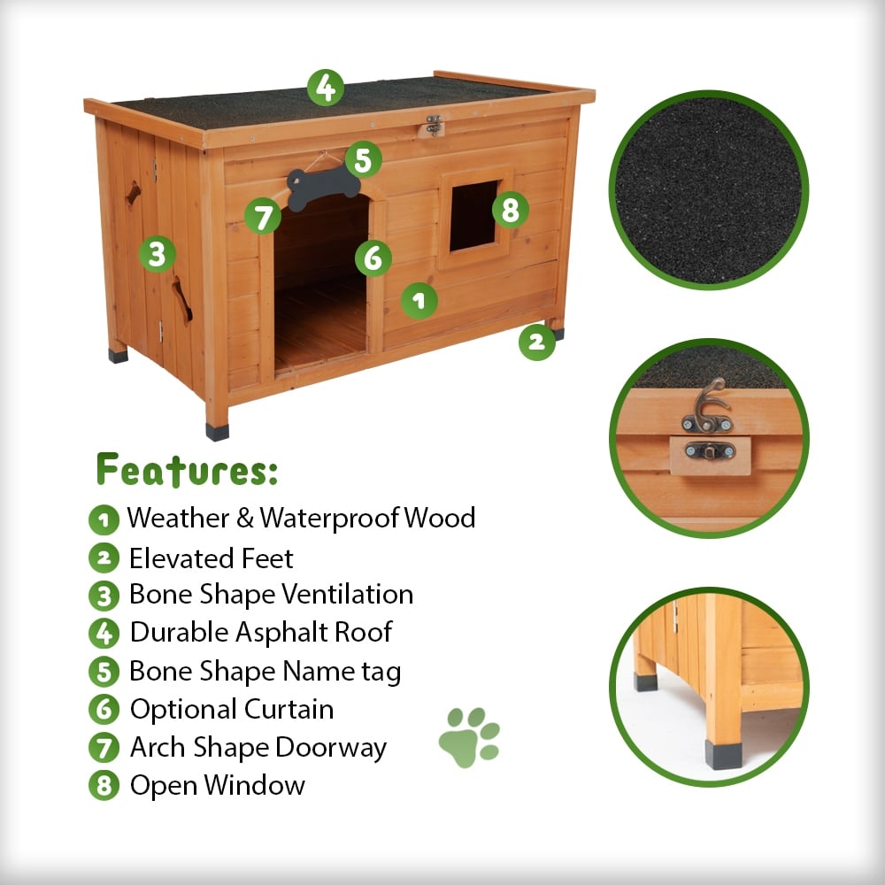 Picture of Front Row  KITT-DOG00-01 Front Row Foldable Dog House, Natural Wood