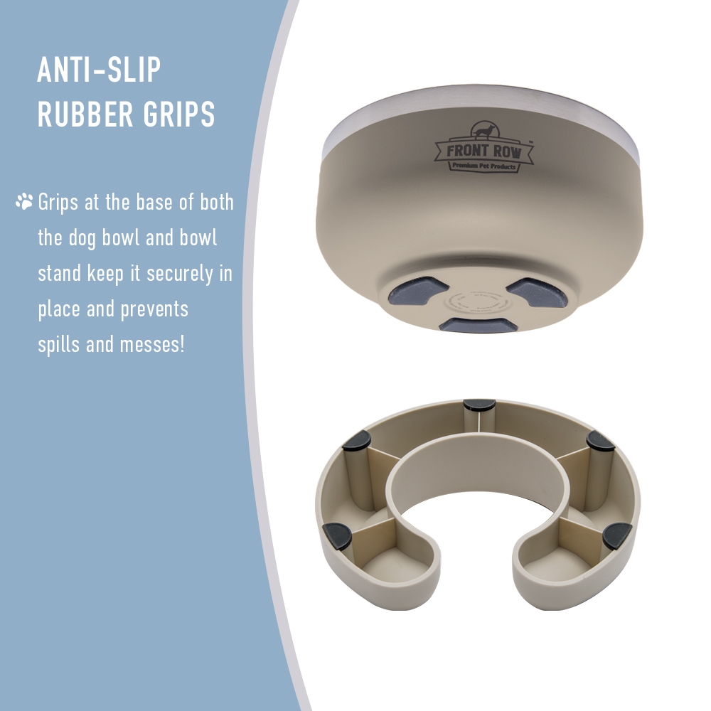 Picture of Front Row FRW-DB003-12 Front Row 3 in 1 Premium Dog Bowl w/ Stainless Steel Vacuum Insulated Dog Bowl, Sand