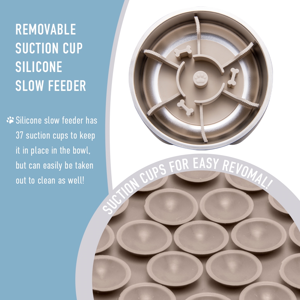 Picture of Front Row FRW-DB003-12 Front Row 3 in 1 Premium Dog Bowl w/ Stainless Steel Vacuum Insulated Dog Bowl, Sand