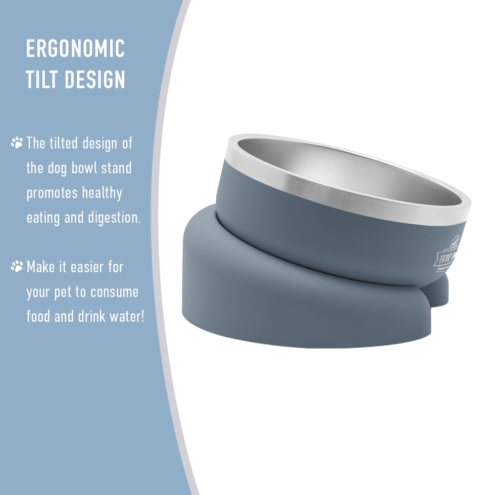 Picture of Front Row  FRW-DB006-12 Front Row 3-in-1 Premium Dog Bowl, w/ Double wall Stainless Steel Vaccuum Insulated Dog Bowl, Suction Cup, Blue