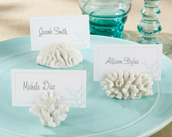 Picture of Kate Aspen 25124WT Seven Seas Coral Place Card & Photo Holder - Set of 6