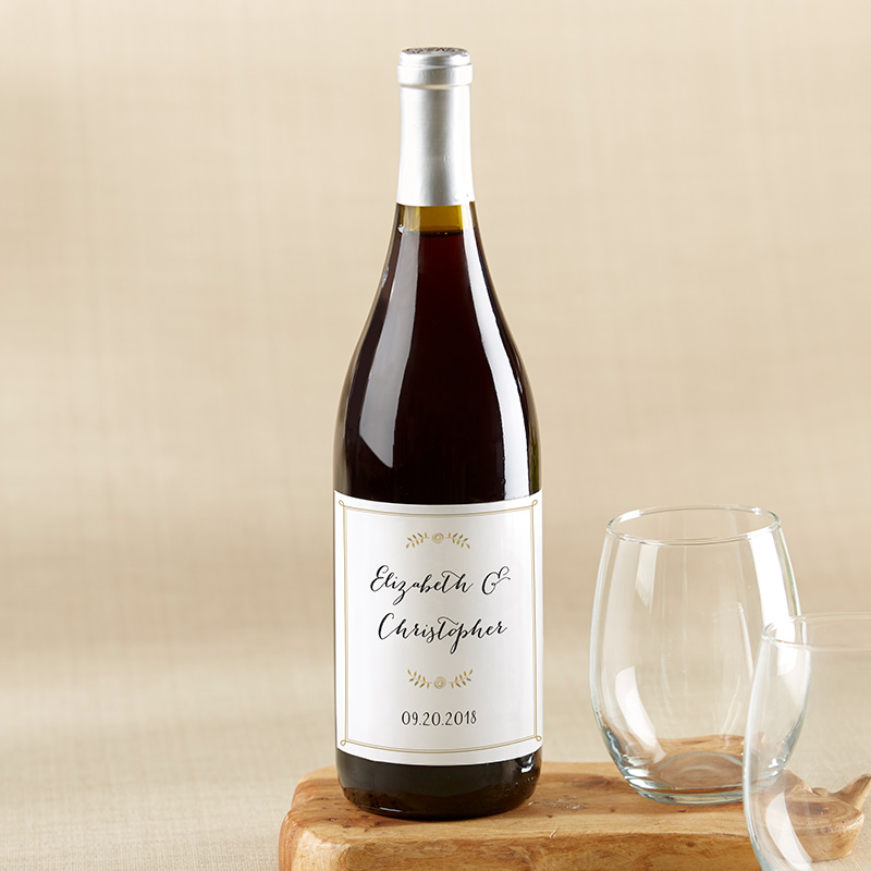 Picture of Kate Aspen 31778NA Personalized Wine Bottle Labels - Classic Wedding