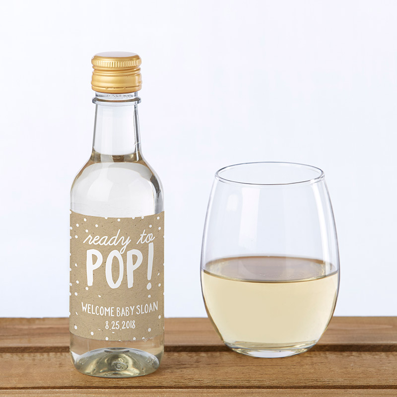 Picture of Kate Aspen 31845NA Personalized Mini Wine Bottle Labels - Rustic Charm Baby Shower
