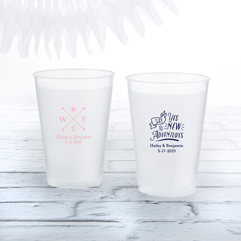 18146NA-NTR 10 oz Personalized Frost Flex Cup - Travel & Adventure