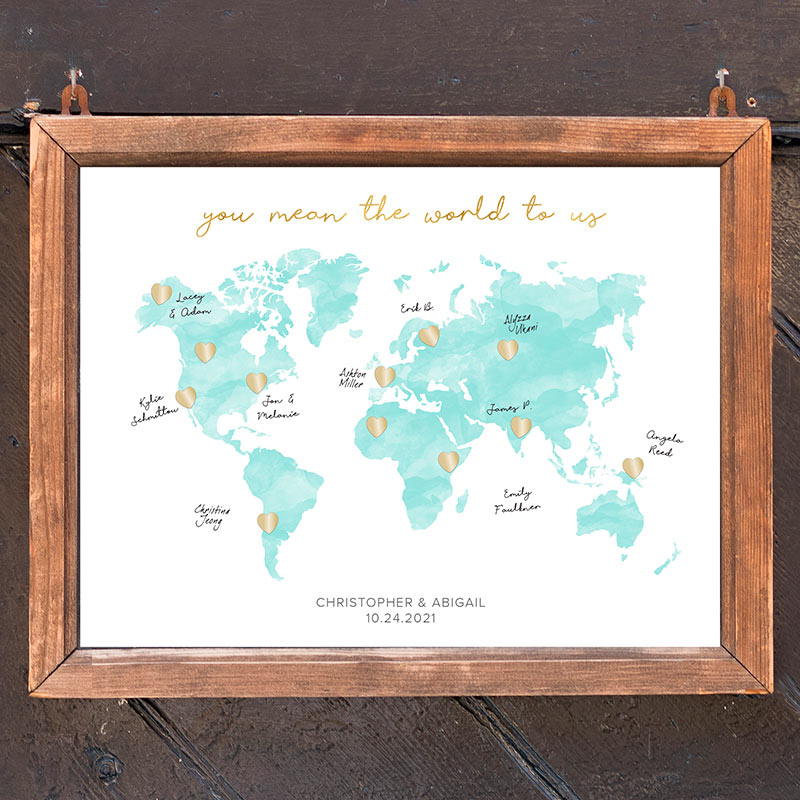 Picture of Kate Aspen 40261NA 18 x 24 in. Personalized Wedding Guest Book Alternative - Map