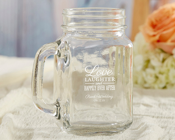 Picture of Kate Aspen 30036NA-WD 16 oz Personalized Mason Jar Mug - Wedding