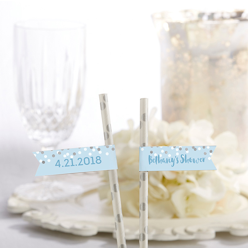 31775NA Personalized Party Straw Flags - Its a Boy