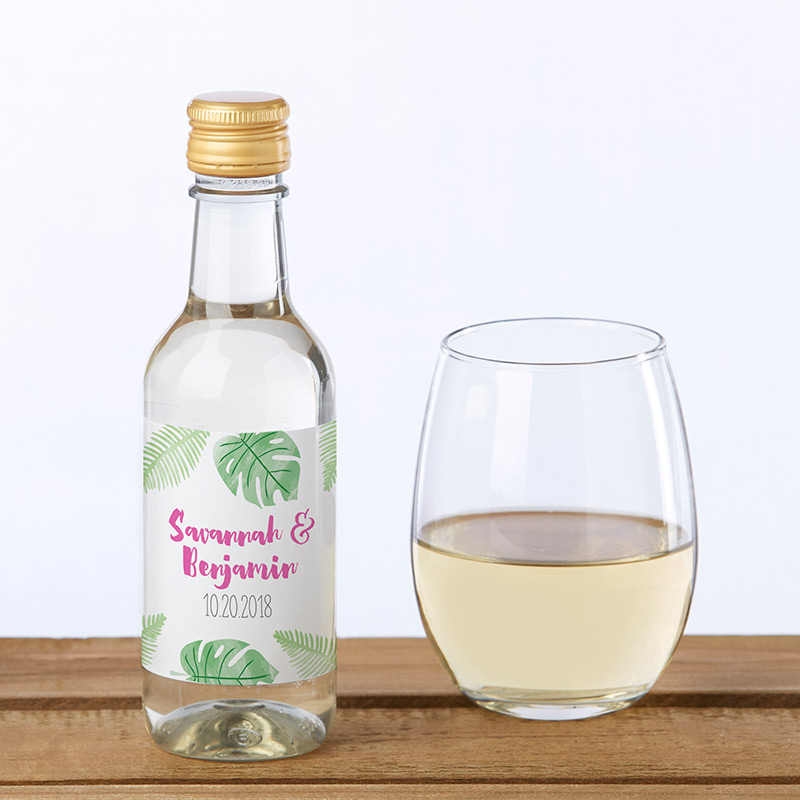 Picture of Kate Aspen 31786NA Personalized Mini Wine Bottle Labels - Pineapples & Palms