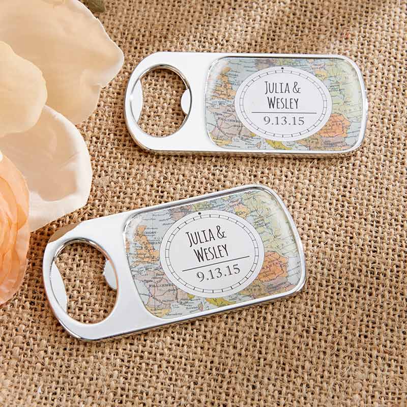 Picture of Kate Aspen 11141NA-TRV Personalized Silver Bottle Opener - Travel & Adventure
