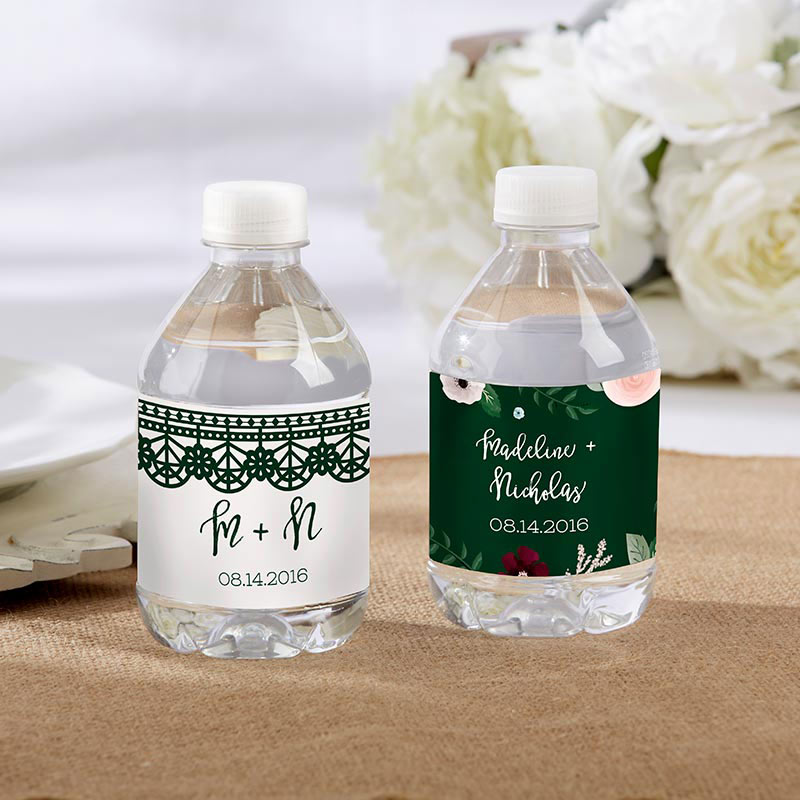 Picture of Kate Aspen 31699RG Personalized Romantic Garden Water Bottle Labels - Lace & Floral Designs