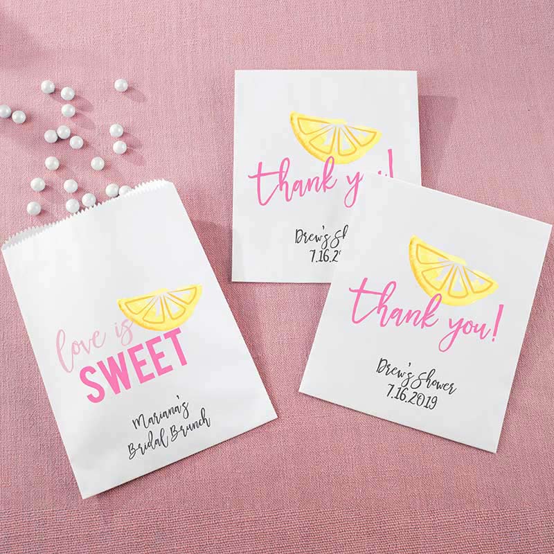 28398WT Personalized White Goodie Bag - Cheery & Chic, Set of 12