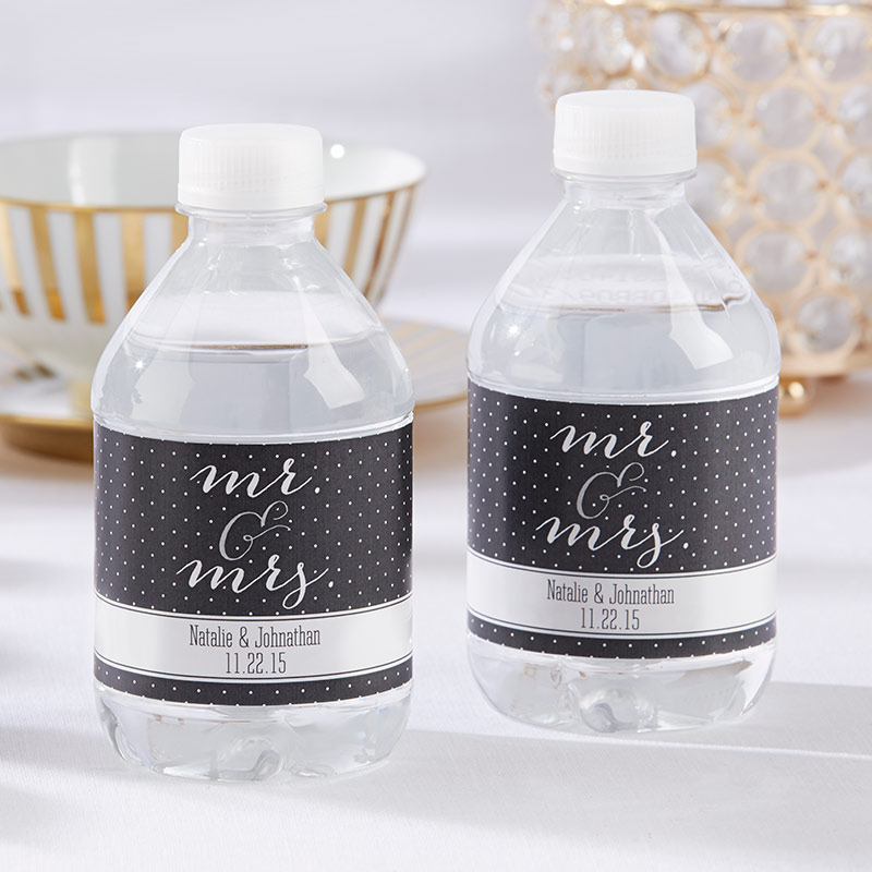 Picture of Kate Aspen 31488NA Personalized Water Bottle Labels - Mr. & Mrs.