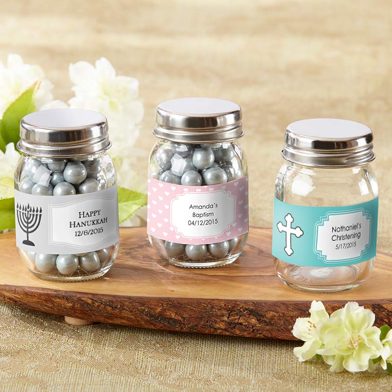Picture of Kate Aspen 27081NA-RL Personalized Mini Glass Mason Jar - Religious, Set of 12