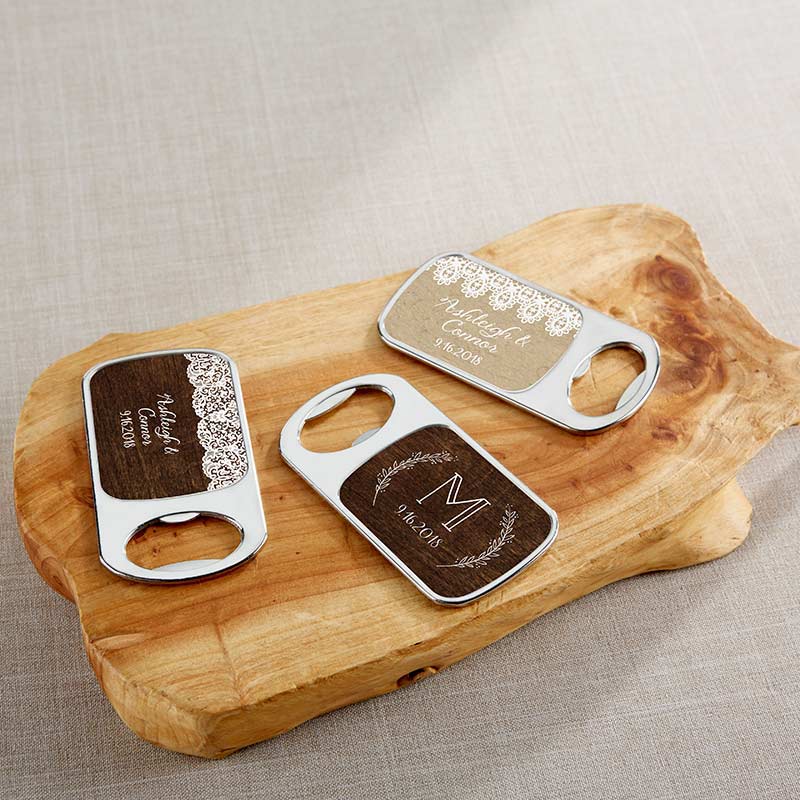 Picture of Kate Aspen 11141NA-NRW Personalized Silver Bottle Opener - Rustic Charm Wedding